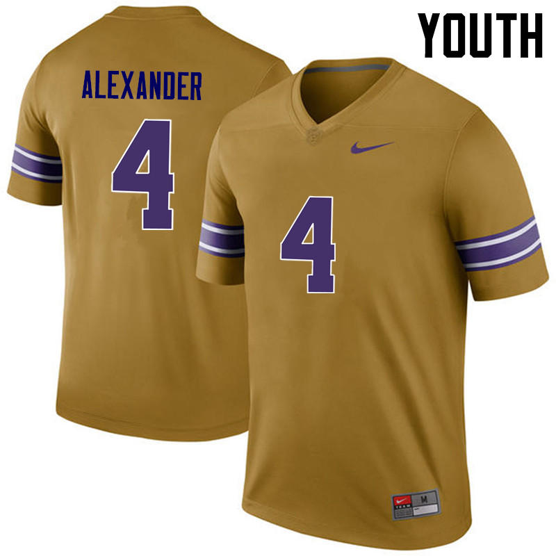 Youth LSU Tigers #4 Charles Alexander College Football Jerseys Game-Legend